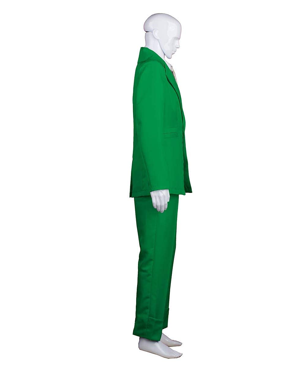 男性用 JCP-002_1 70'sロックスター スーツ コスチューム ディッキーとタイ付き プレミアム グリーン ハロウィンコスチューム