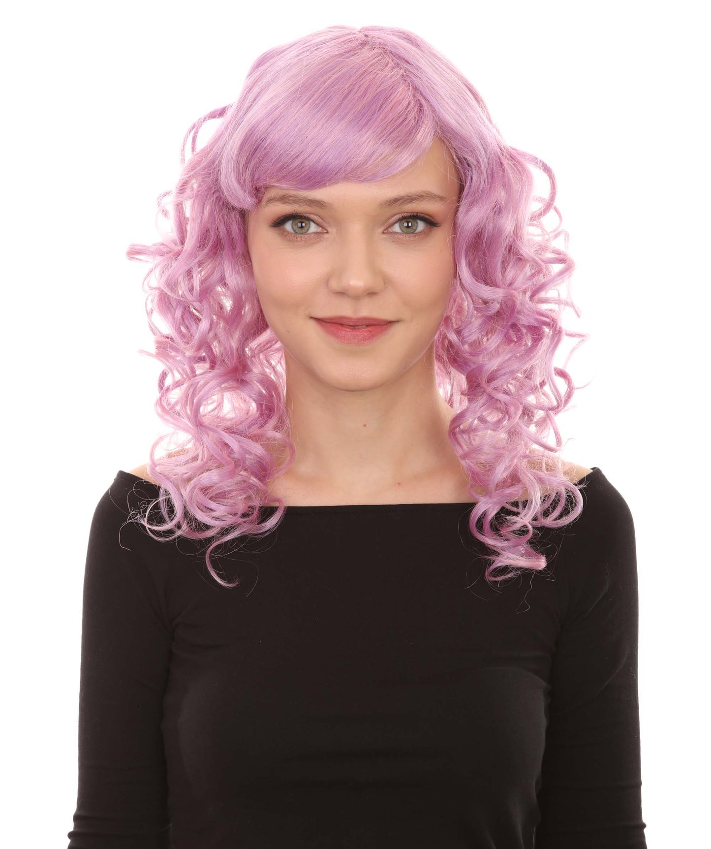 Wigs2you ハロウィンパーティープレミアムレディース H-1011 着用しやすい ベラウィッグ Lt ピンク色
