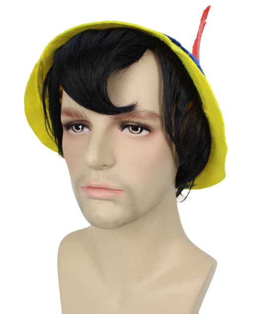 メンズ H-6026 アニメーション漫画映画ミュージカルファンタジー黒コスプレウィッグ帽子、キャップレスキャップ、難燃性合成繊維 HPO