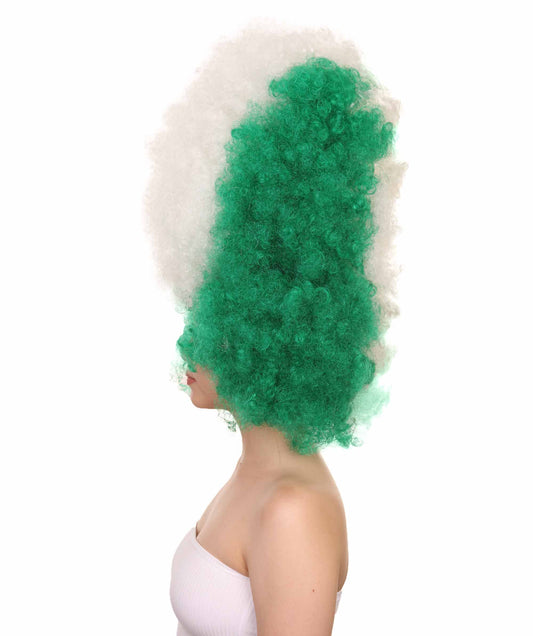 ナイジェリアフラッグ スポーツパーティージャンボアフロウィッグ H-3957 プレミアム 通気性の良い キャップレスキャップ