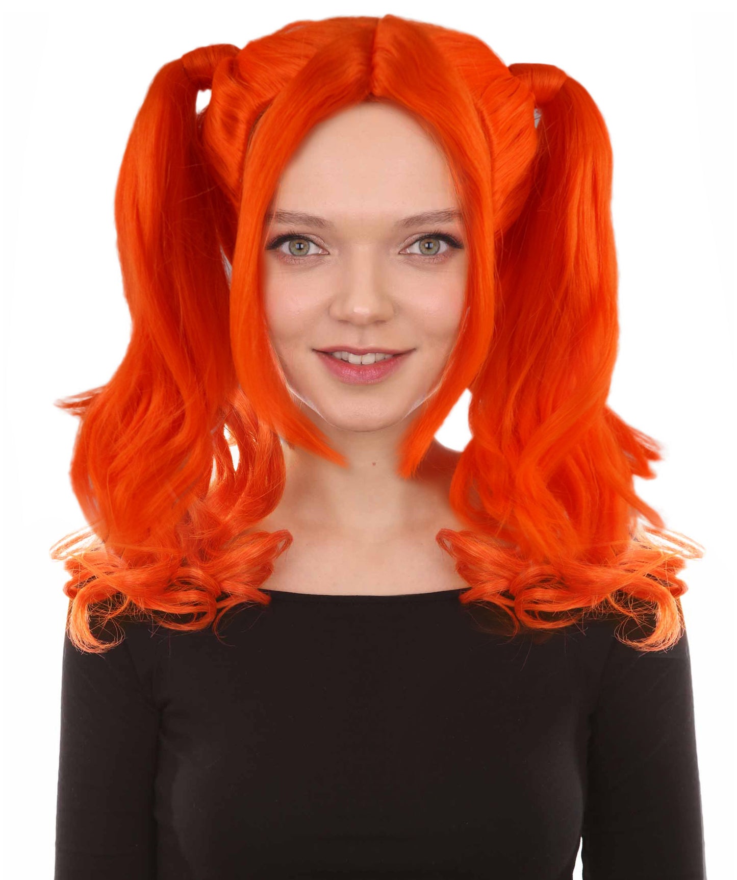 Wigs2you ハロウィンパーティー プレミアム レディース H-735 ドリー ピグテール ウィッグ ネオンオレンジカラー