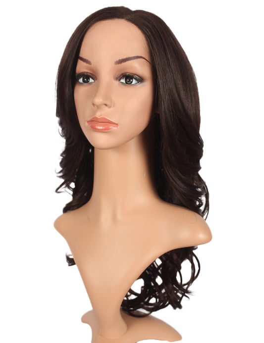 30歳〜40歳 若者の長い LW-005 ウェービー レースウィッグ 前髪部分はレースフロントになっていて 分け目の場所は自由に決められる ウィッグネット付き