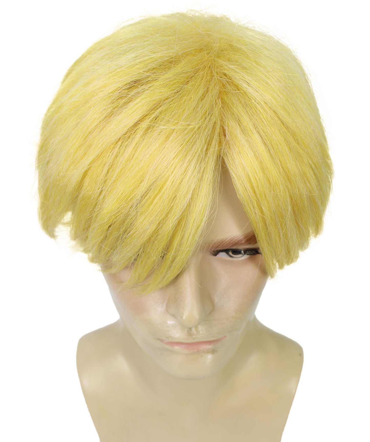 メンズ H-6059 日本のアニメシリーズシェフキャラクターゴールデンブロンドショートヘアウィッグハロウィンに最適難燃性合成繊維