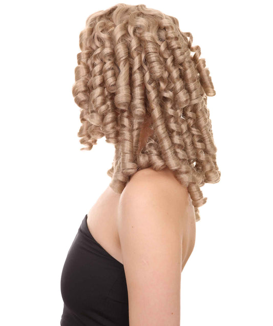 コロニアルレディ ブロンドウィッグ H-4198 歴史的キャラクターコスプレハロウィンウィッグ プレミアム通気性キャップレスキャップ
