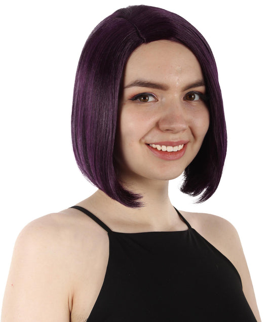 女性用ショルダーレングスフラッパーウィッグ ダークパープル H-5375_9 合成繊維ヘア ハロウィンパーティーウィッグコレクション