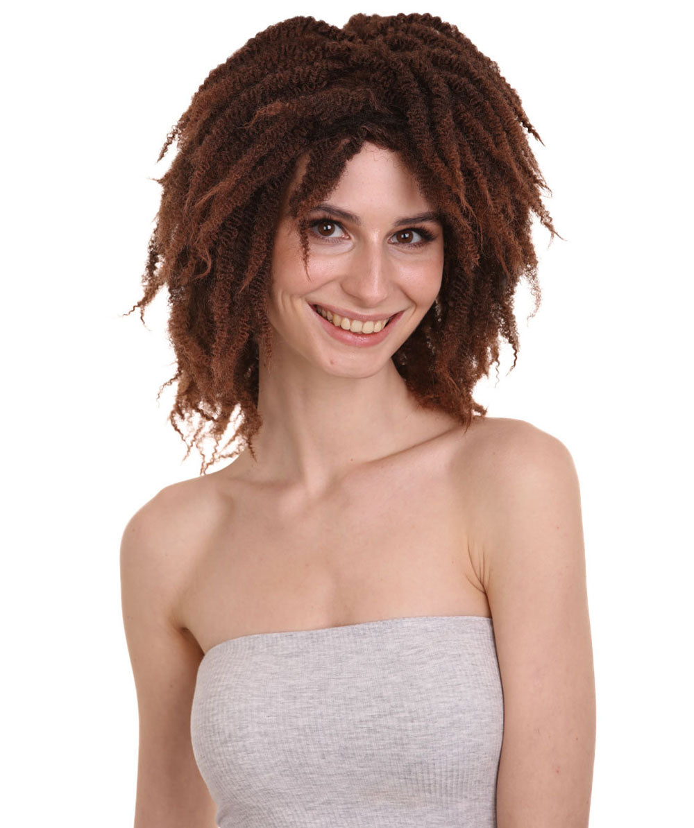 Wigs2youハロウィンパーティープレミアムレディースH-1962 美しい見た目のショートブラウンドレッドロックウィッグ