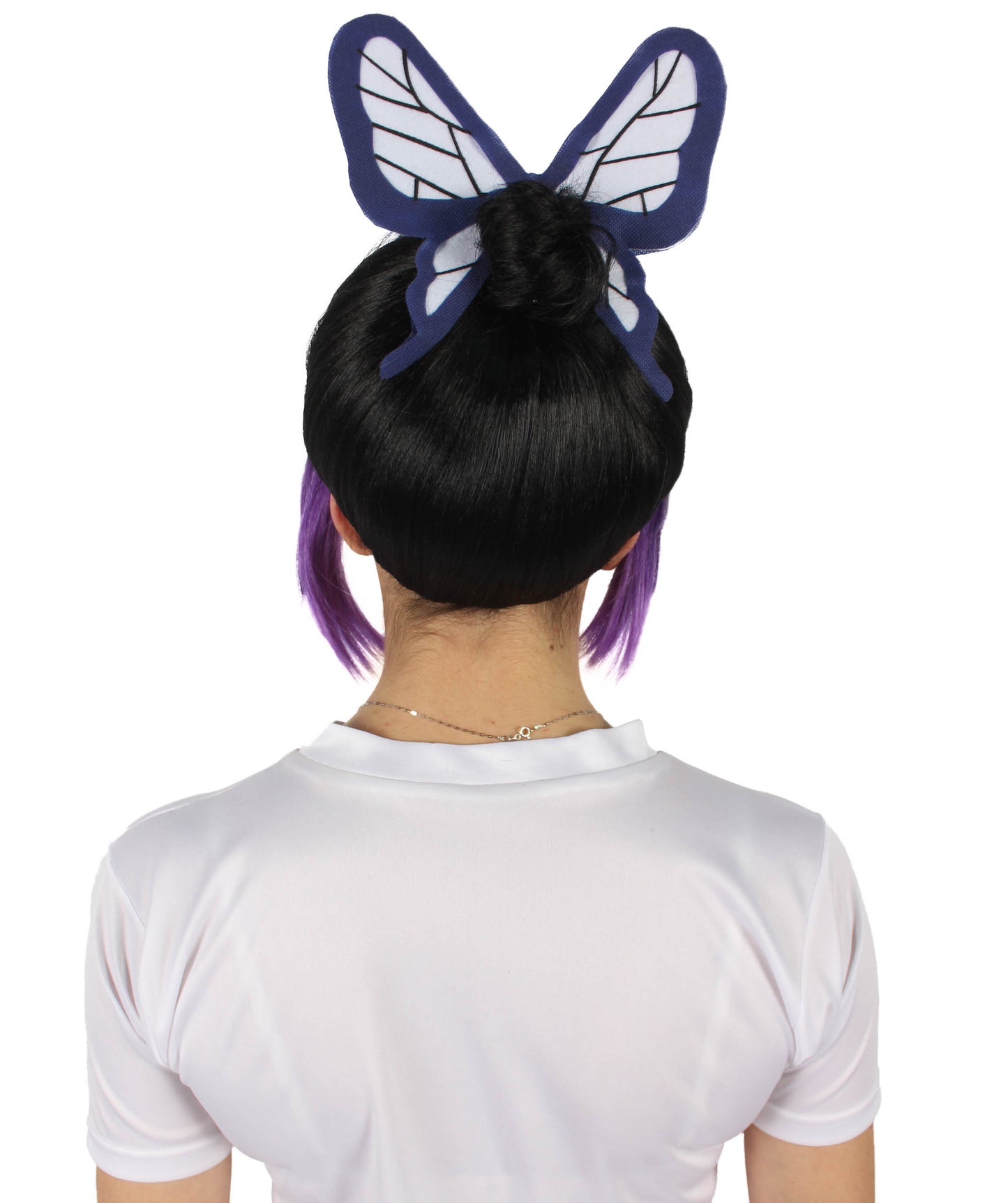Wigs2you H-5683大人の女性の悪魔ハンター黒とダークパープルウィッグ&蝶アクセサリー