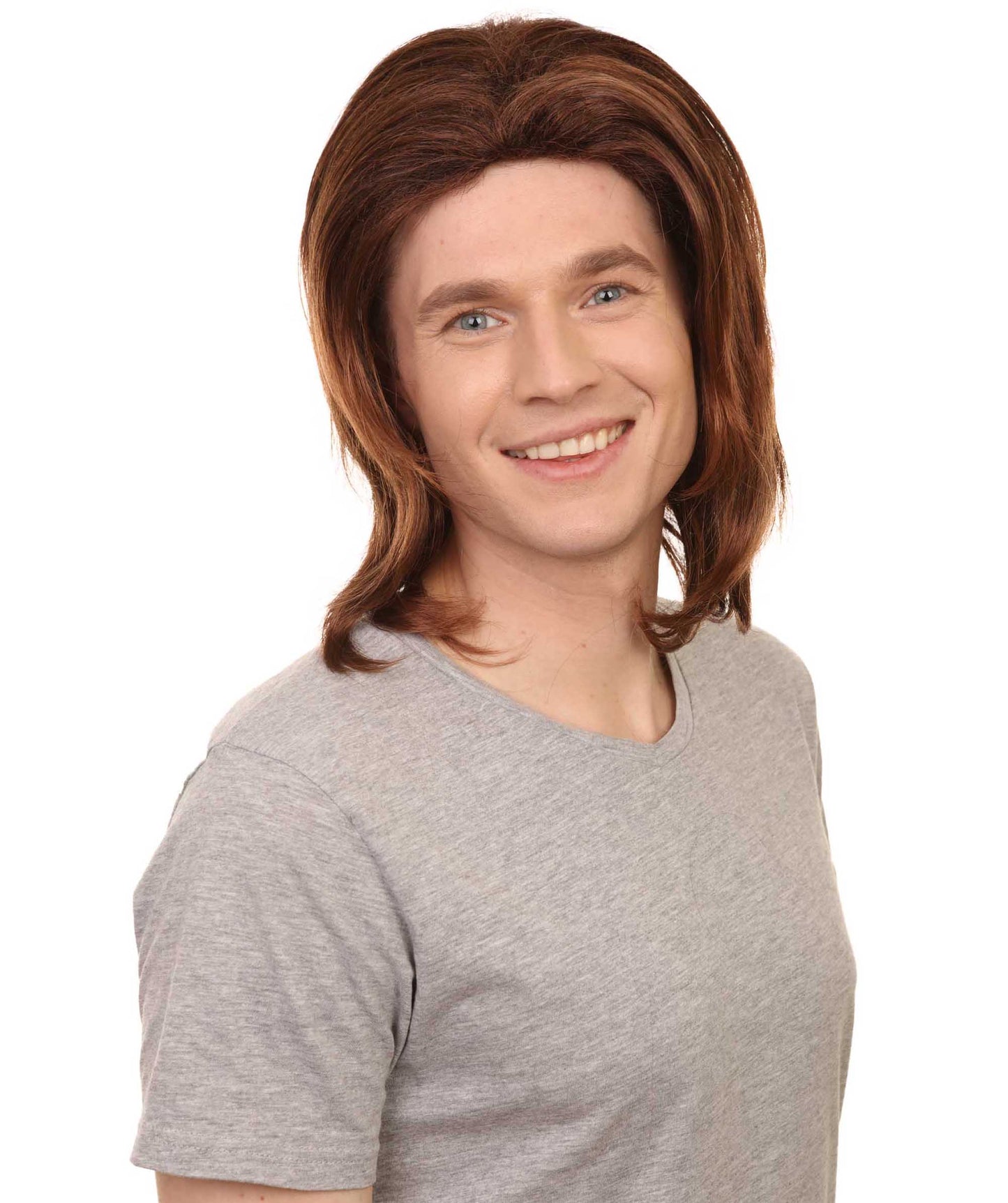 男性 ファンシーブラウン ウィッグ H-2367 コスプレ ブラウン ウィッグ プレミアム 通気性のあるキャプレスキャップ