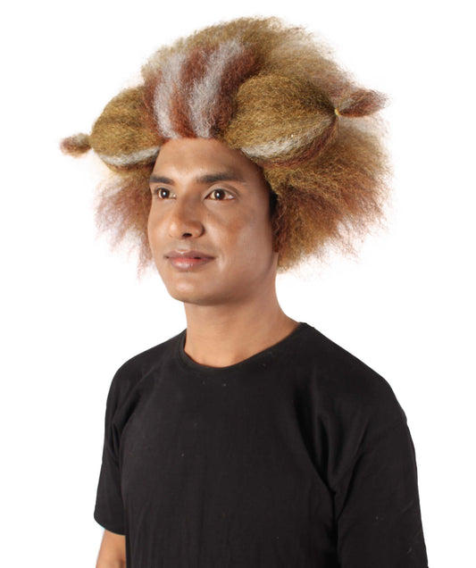 ユニセックス キャッツ ミュージカル ブラウン&ホワイト レインボーウィッグ H-5135 コレクション スーパーサイズ ジャンボウィッグ プレミアム 通気性のある キャップレスキャップ