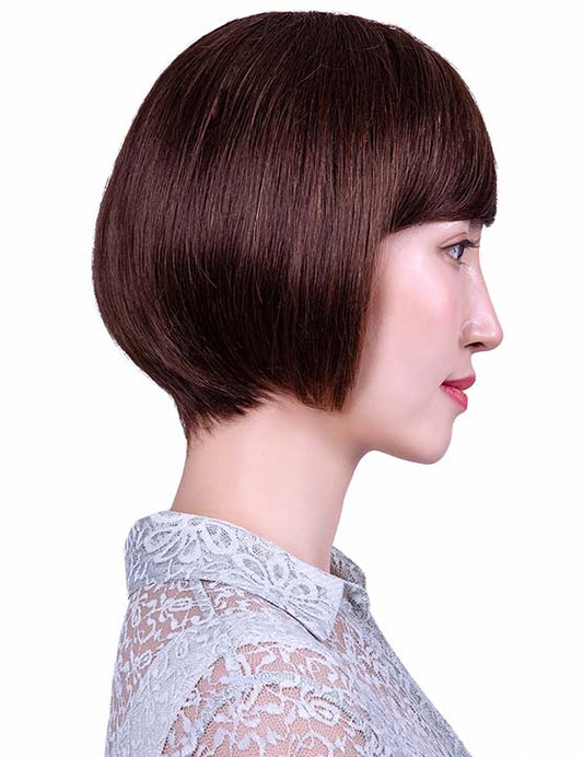 30歳〜40歳 若者の短い HT-022 100% ヒューマンヘア ナチュラルエレガンス ハンドタイド ヒューマンヘア束