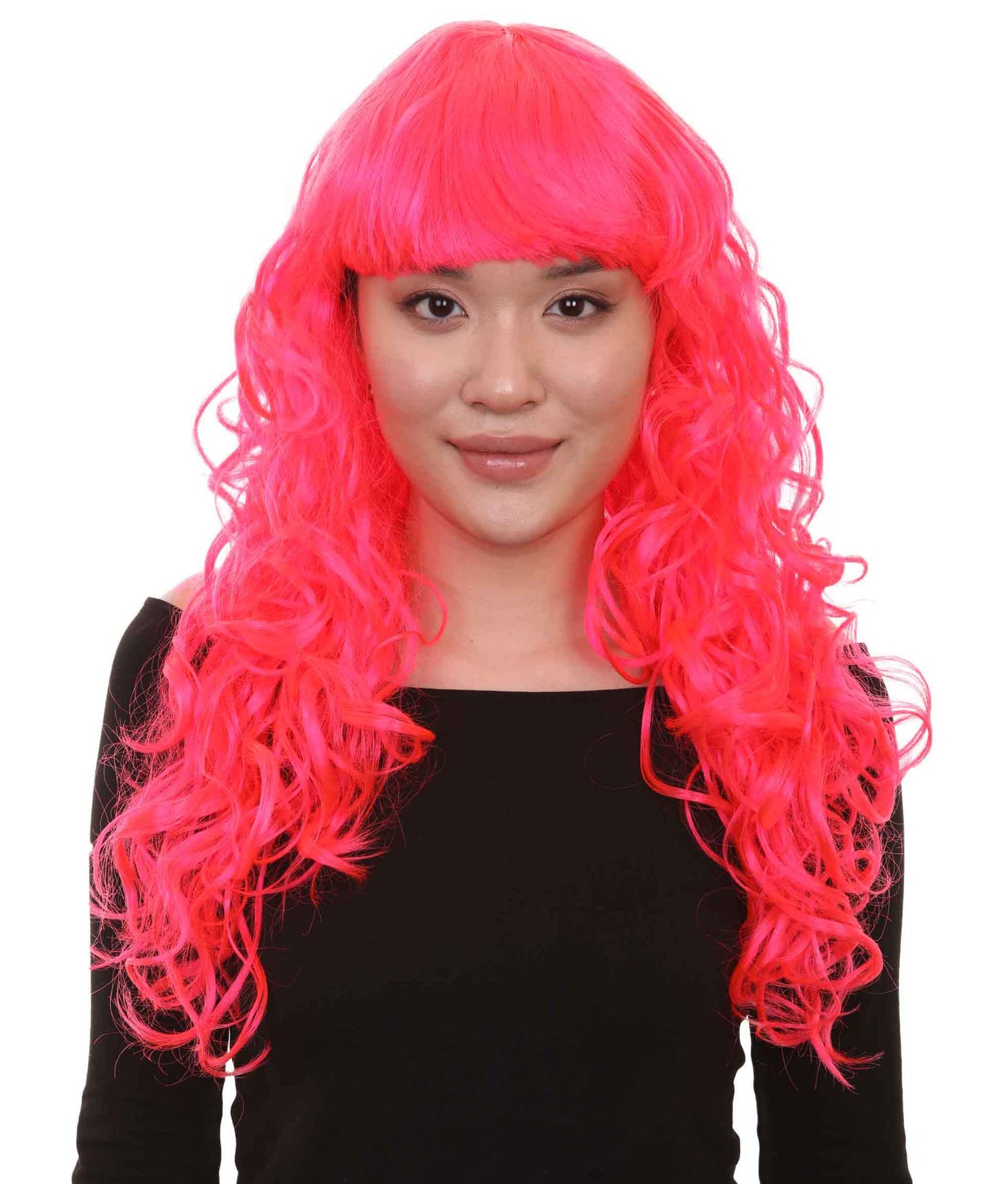 Wigs2you ハロウィンパーティープレミアム H-847 バットマン 女性ジョーカーウィッグ ネオンピンク色