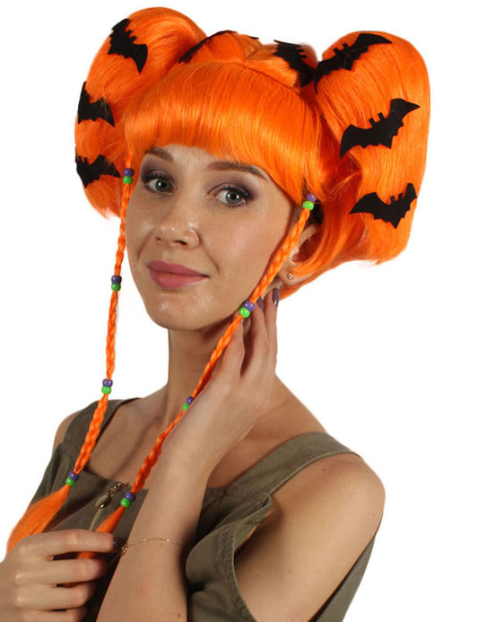Wigs2you ハロウィンパーティープレミアム レディース H-696 バットエンジェルウィッグ パンプキンオレンジ色