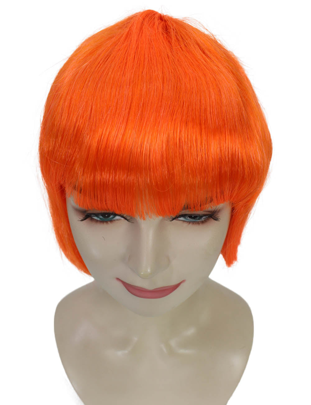 ハロウィンパーティ プレミアムレディース H-5342 ネオンオレンジ ショート ウィッグ