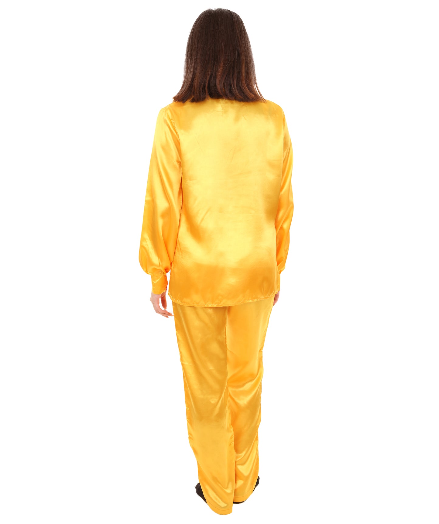 大人用ウィメンズ JCO-270_5 中国の伝統的なカンフー ゴールドサテン 制服 コスプレ衣装