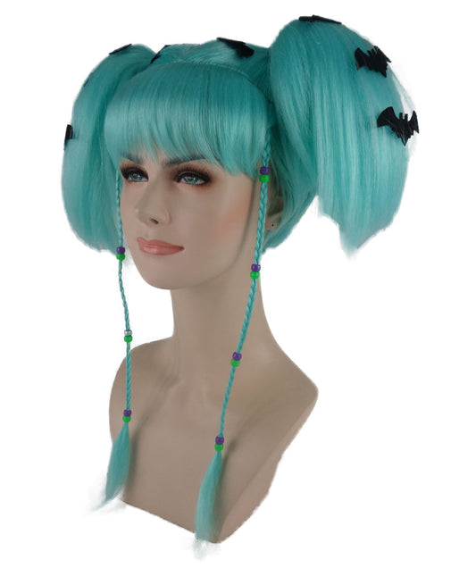 Wigs2you ハロウィンパーティープレミアム レディース H-704 バットエンジェルウィッグ ブルーレイク色