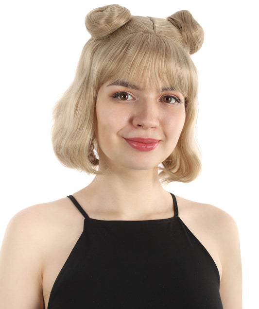 女性用ショートダブルバンスペースギャラクシーウィッグ ベージュ H-5376_14 女子会とグループコスチューム用ヘア