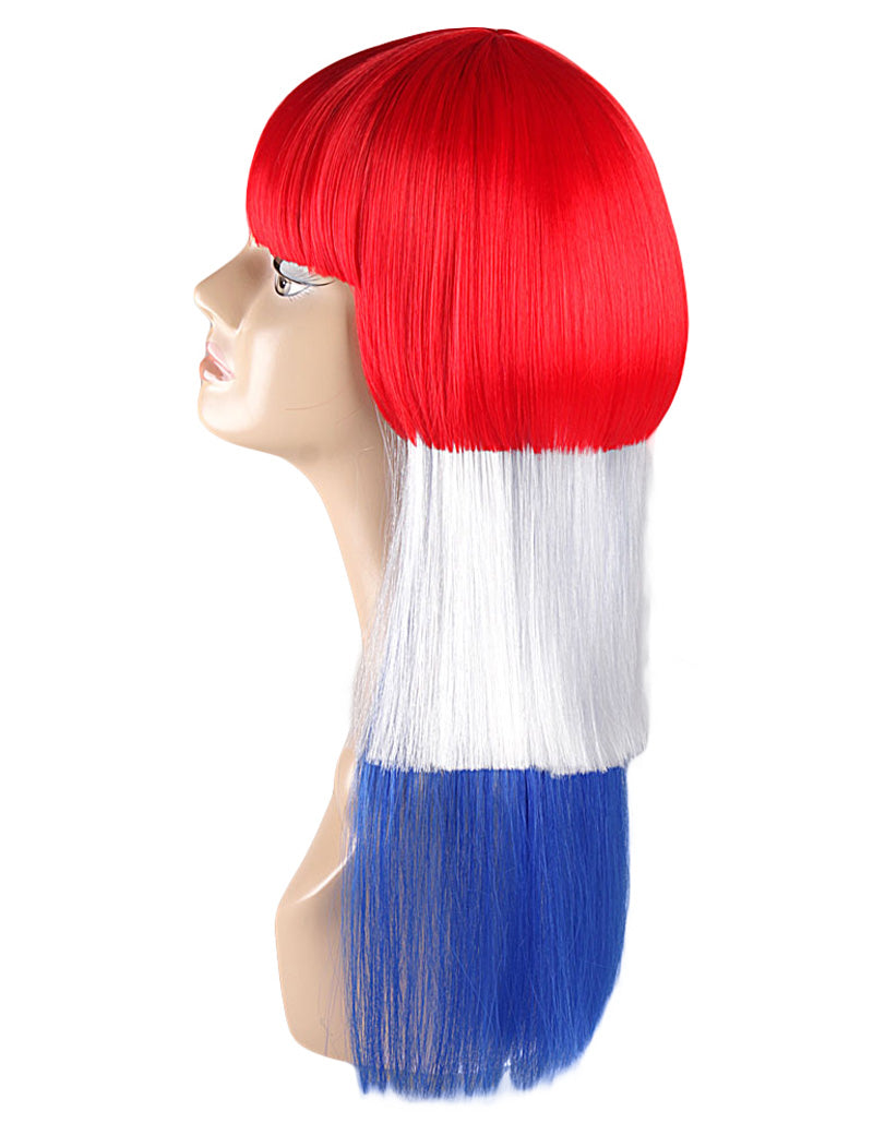 ハロウィンパーティープレミアムレディース Flag-003 マルチカラー ファンシーキャラクターファッション ロングウィッグ ソフト合成繊維