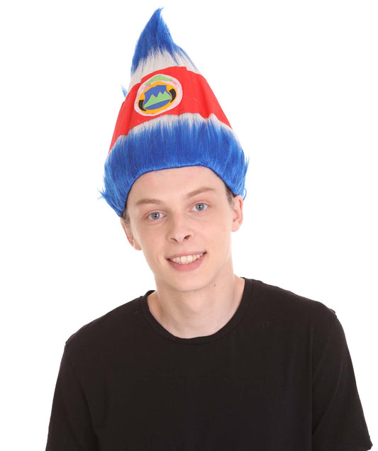 男性用コスプレウィッグ コスタリカ国旗 トロールスタイル H-3774 コスプレハロウィンウィッグ プレミアム通気性キャップレスキャップ