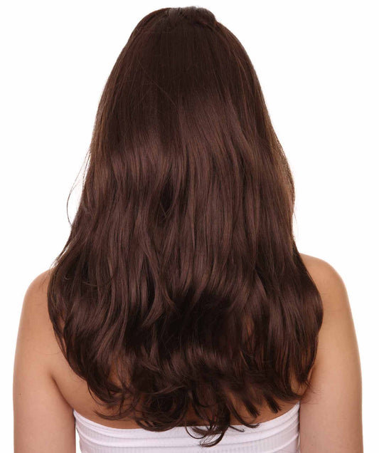 ハロウィンパーティープレミアムレディ H-5429 ロングレングス ストレート アニメーション変身ヒーローウィッグ ブラウン
