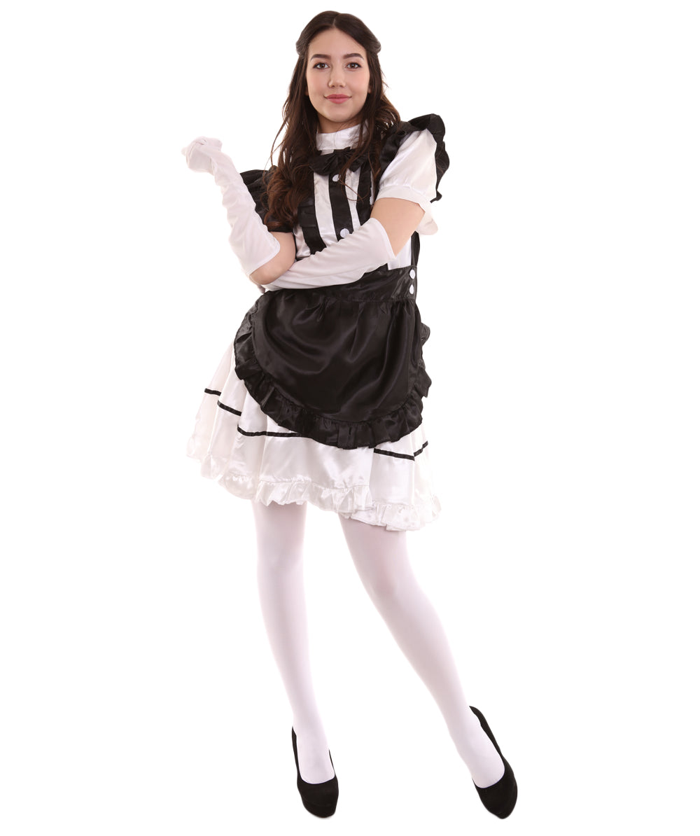 女性用 JCO-326 アニメ コスプレ フレンチメイド ファンシー ドレス ブラック コスプレ コスチューム