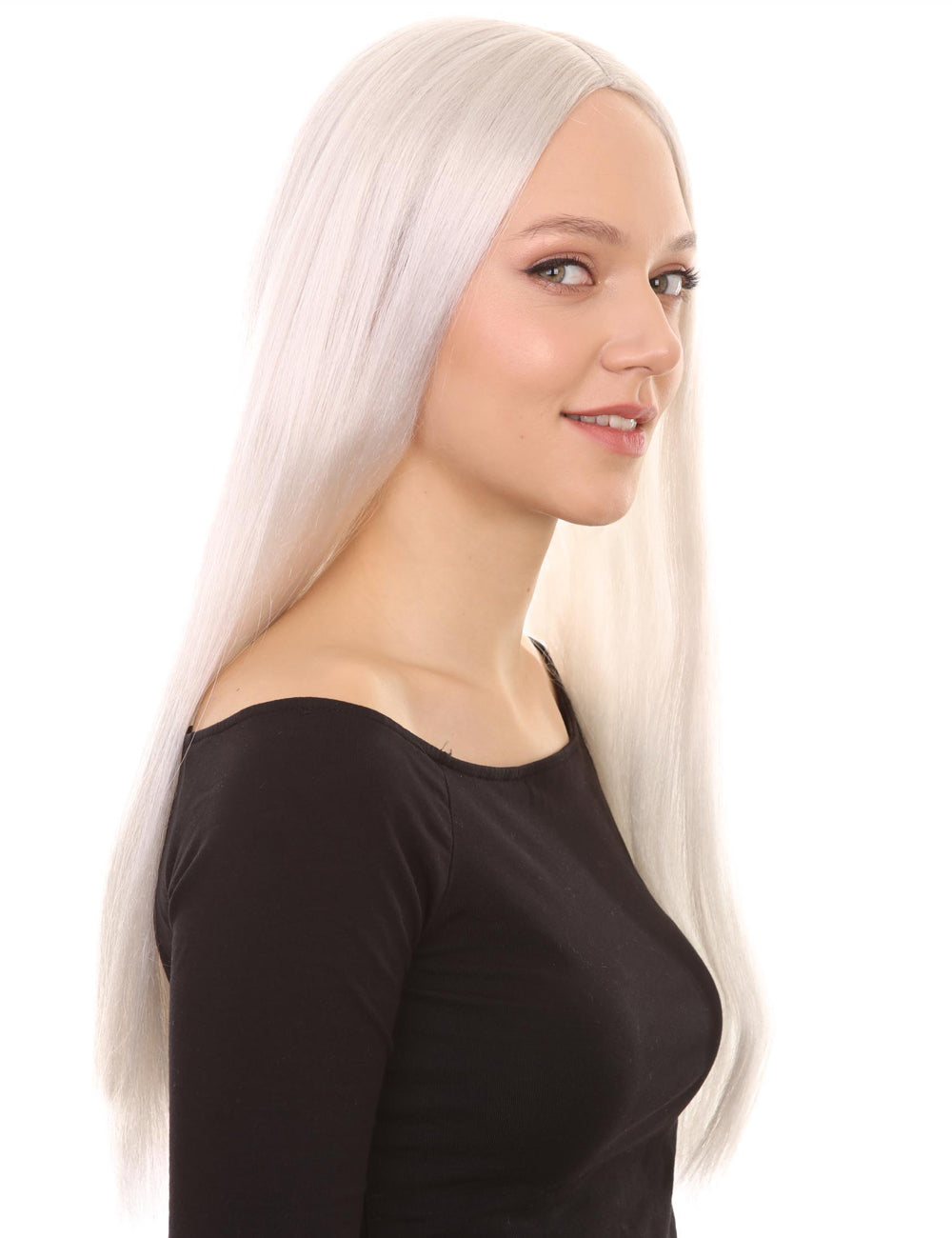 Wigs2you ハロウィンパーティープレミアム レディース H-684 ロング魔女ウィッグ ホワイト色