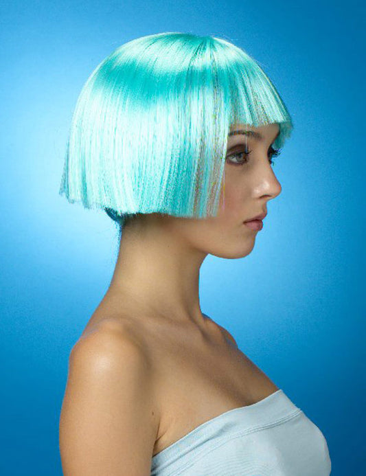 レディースファッション W-315 ショート ターコイズ コスプレウィッグ