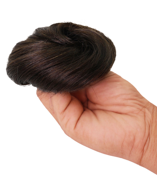 Wigs2you W-8476 女性用100%人毛お団子ウィッグ – ナチュラルコームスタイルシュシュ 6インチ – クリップで簡単装着アップヘアピース