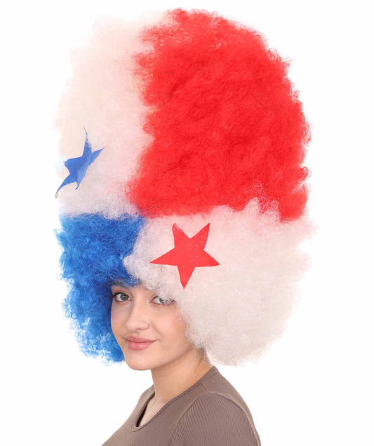 パナマフラッグ スポーツパーティージャンボアフロウィッグ H-3964 プレミアム 通気性の良い キャップレスキャップ