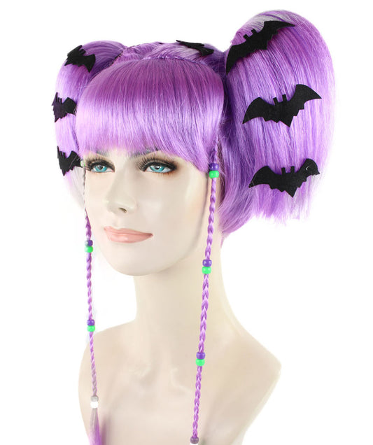 Wigs2you ハロウィンパーティー プレミアム レディース H-708 バットエンジェルウィッグ Lt パープルカラー
