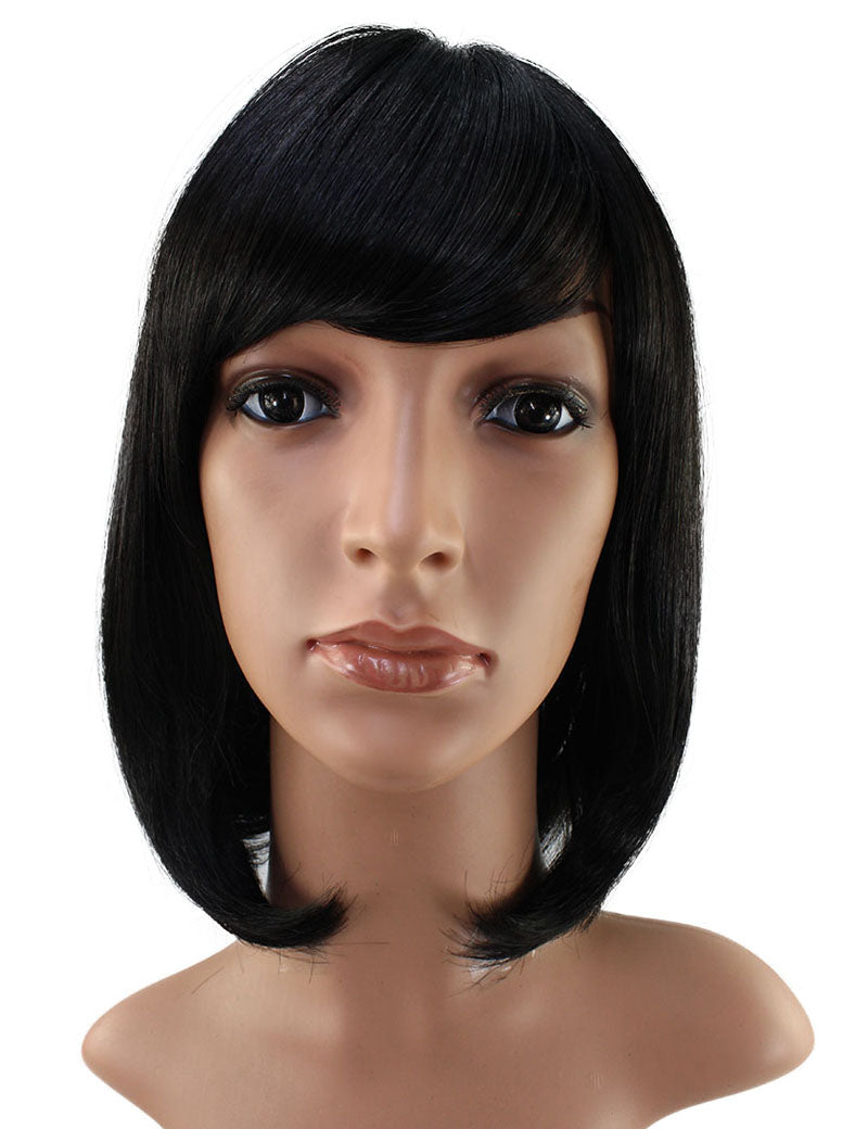耐熱商品 | ミディアムウィッグ | 手触りのいいストレート+毛先の内巻きでキュートに | ウィッグネット付き W-546