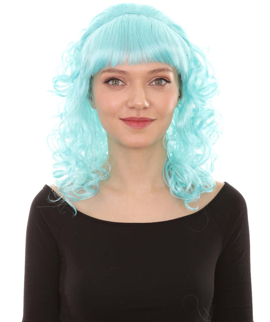Wigs2you ハロウィンパーティープレミアムレディース H-1738 華やかに見えるピンアップガール ライトブルーウィッグ