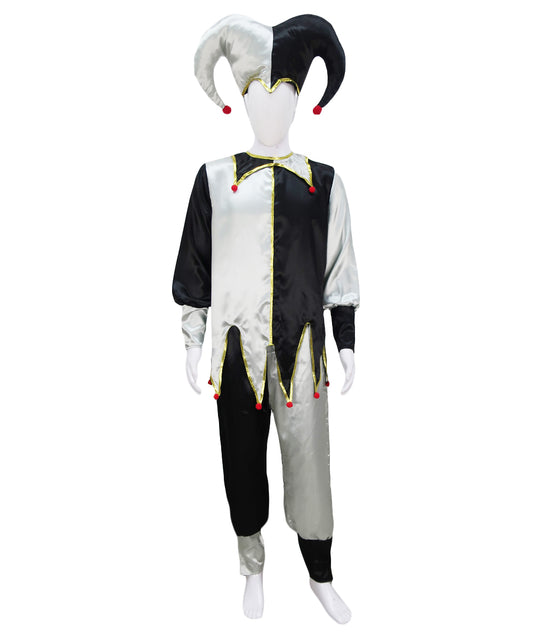 男性 JCP-165 のイーヴィルジェスターコスチューム ブラックアンドホワイト ハロウィンコスチューム