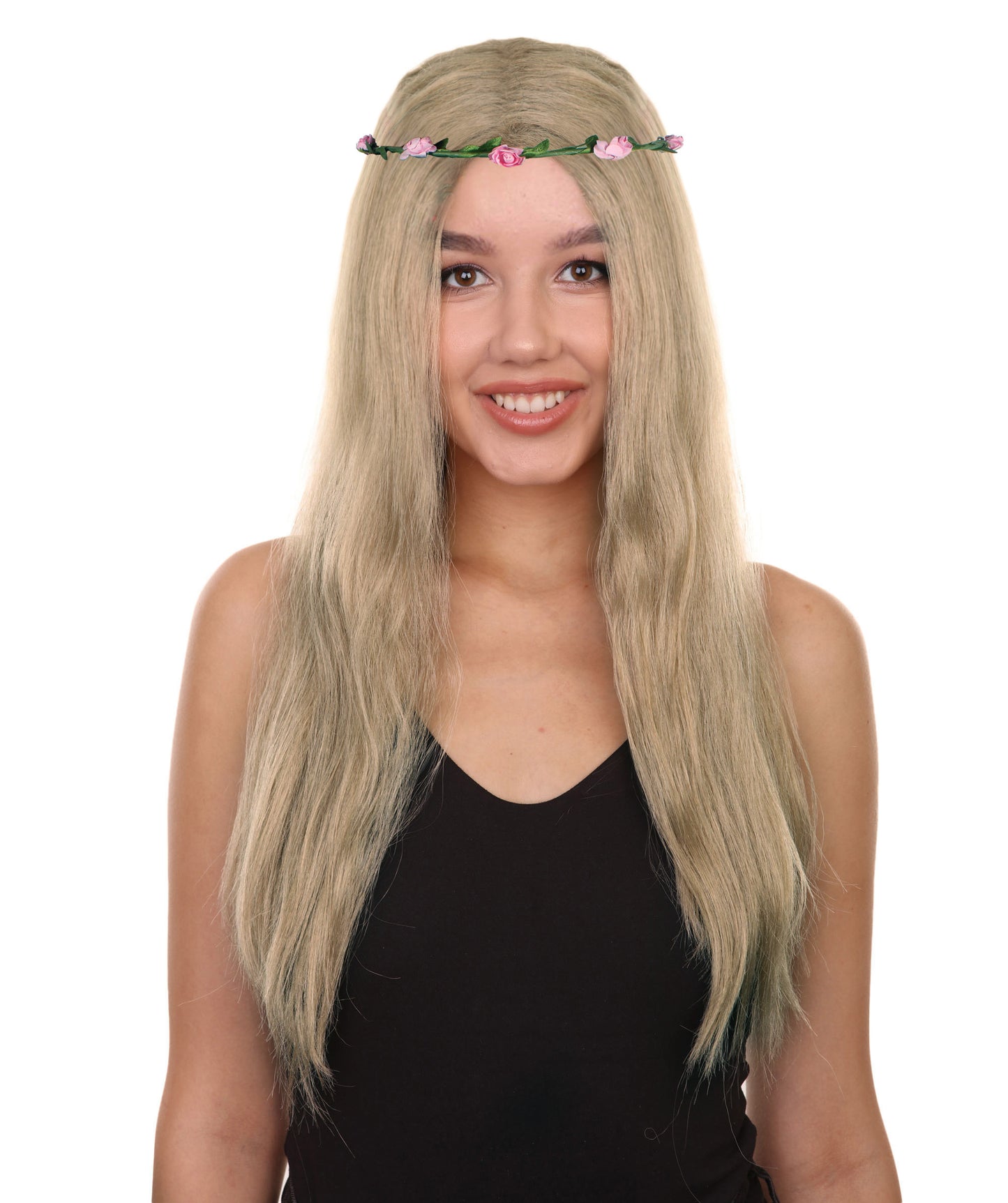 ハロウィンパーティープレミアム レディース H-5264 ビッグキャットアクティビストロングヒッピー ウィッグ ブロンド