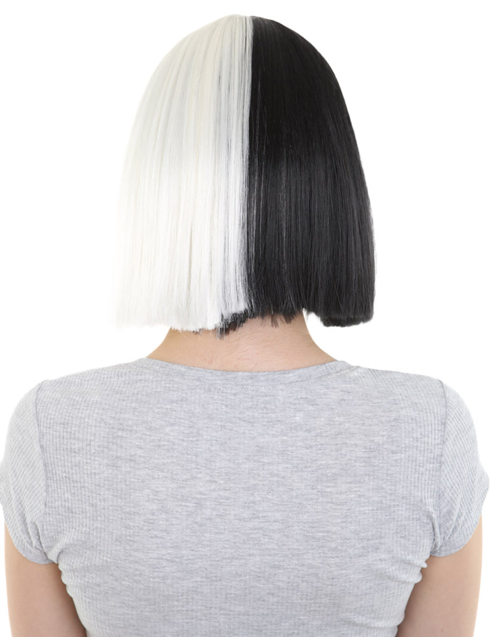 Wigs2you ハロウィンとパーティー プレミアム レディース H-489 SIA ブラックとホワイト ウィッグ Sサイズ