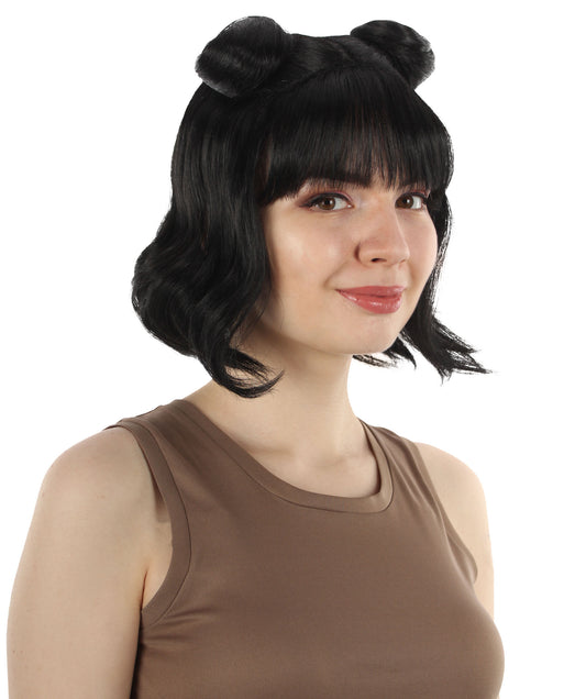 女性用ショートダブルバンスペースギャラクシーウィッグ ブラック H-5376_12 女子会とグループコスチューム用ヘア