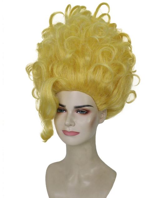 女性用テレビミュージカル映画プリンセストロール H-6293 イエローウェーブウィッグ コスプレウィッグ ファイバー 難燃性合成