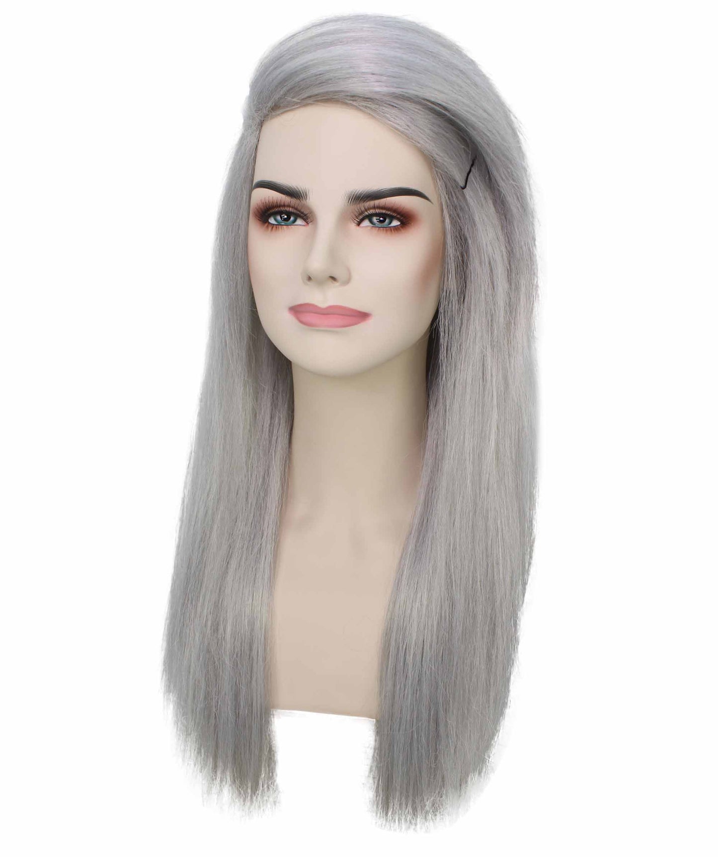 女性用ロングストレートサイドパートコスプレウィッグ ダークグレー H-5220_18 ファンシースタイル プレミアムハロウィンパーティーウィッグコレクション