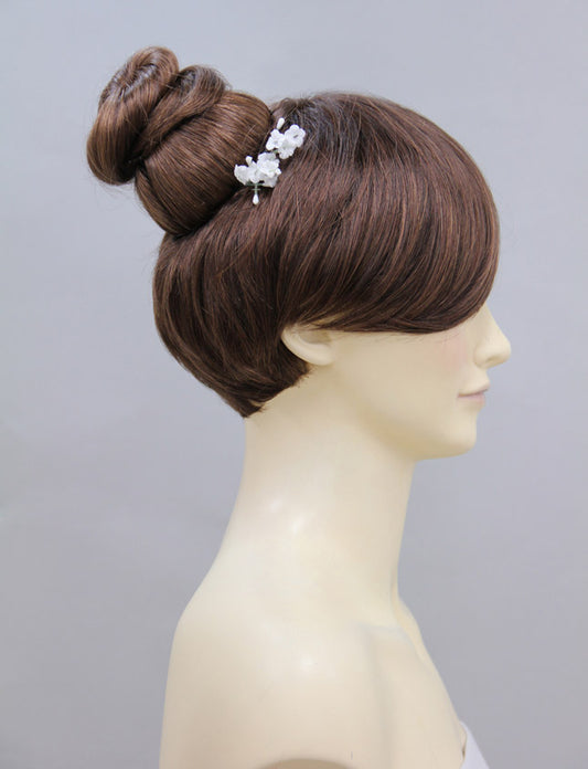 お団子スタイル | ねじったようなデザインの大きなお団子ヘアー | 和服にも洋服にもOK | 和装ウィッグ | W-8416