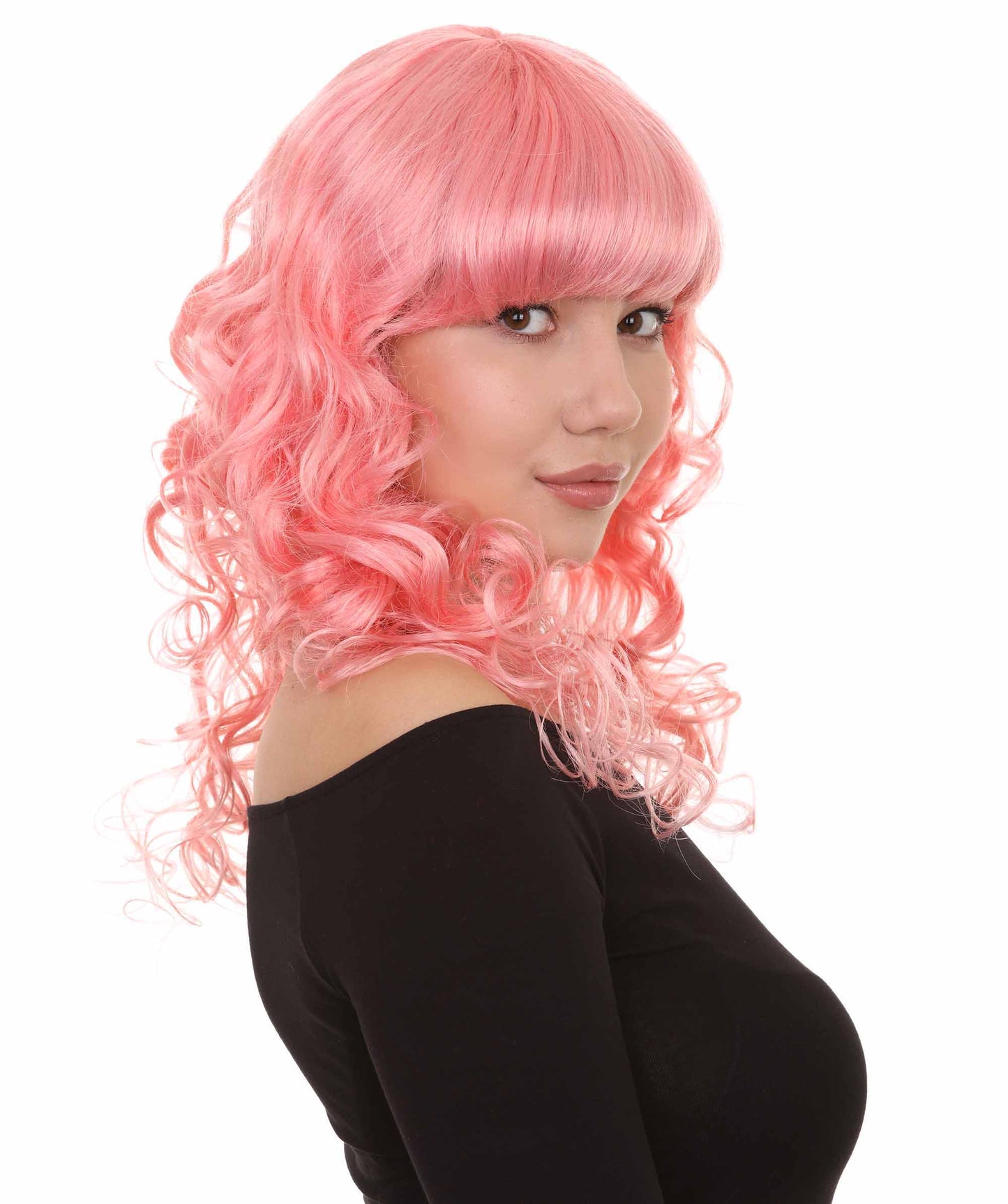 Wigs2you ハロウィンパーティー プレミアム レディース H-1012 着用しやすい ベラウィッグ コーラルカラー