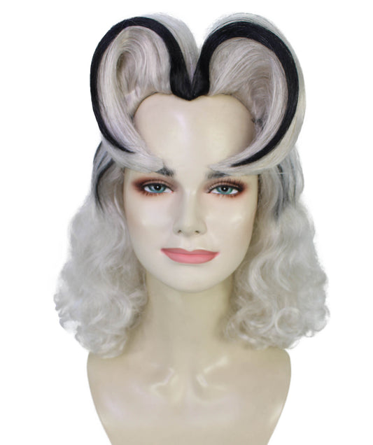 レディース H-5954 ドラッグ クイーン アーティスト リアルな グレー ブラック ウィッグ パーティーに最適 難燃性合成ファイバー