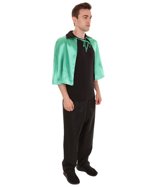 大人向け男性用 JCO-207_3 バンパイア ケープ コスチューム グリーン&ブラック ハロウィン コスチューム