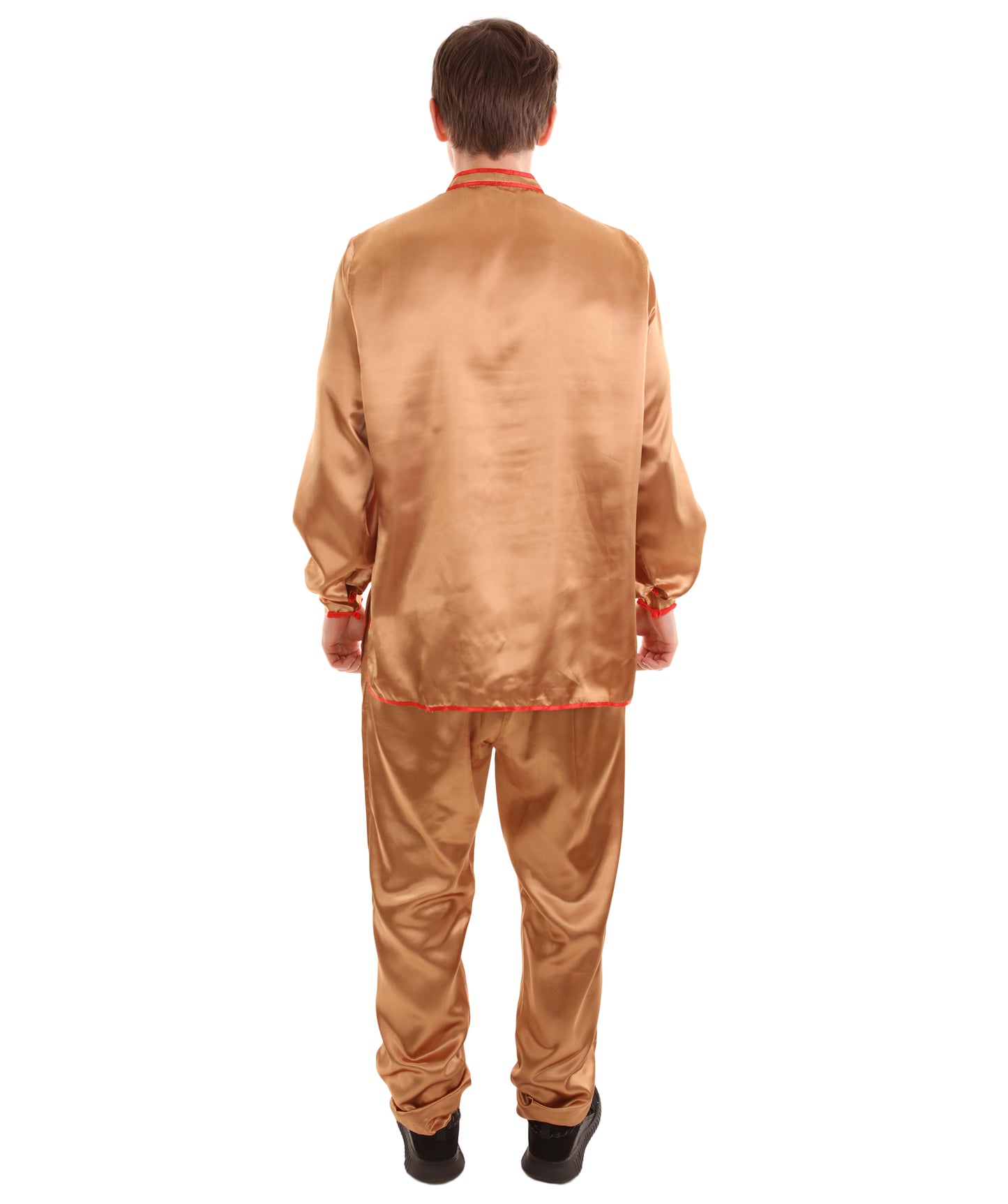 大人用メンズ JCO-269_3 中国の伝統的なカンフー ブラウンサテン 制服 コスプレ衣装