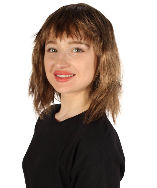 女性用ショルダーレングスバング波状コスプレウィッグ ライトブラウン H-5229_15 ファンシースタイル プレミアムハロウィンパーティーウィッグコレクション