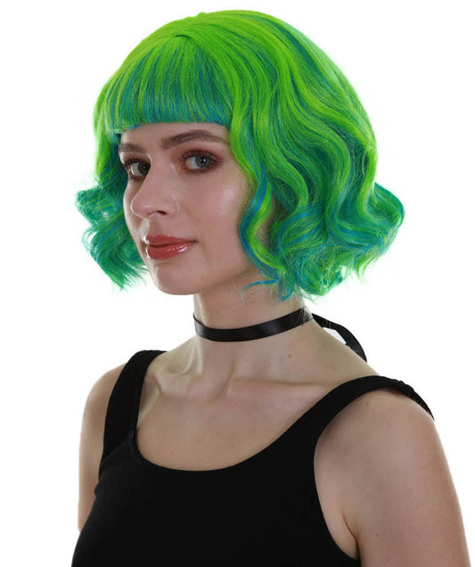 レイ・オブ・ライト ハロウィンパーティープレミアム レディース H-5269 グリーン ウェービー トレンディ レイ・オブ・ライト ウィッグ