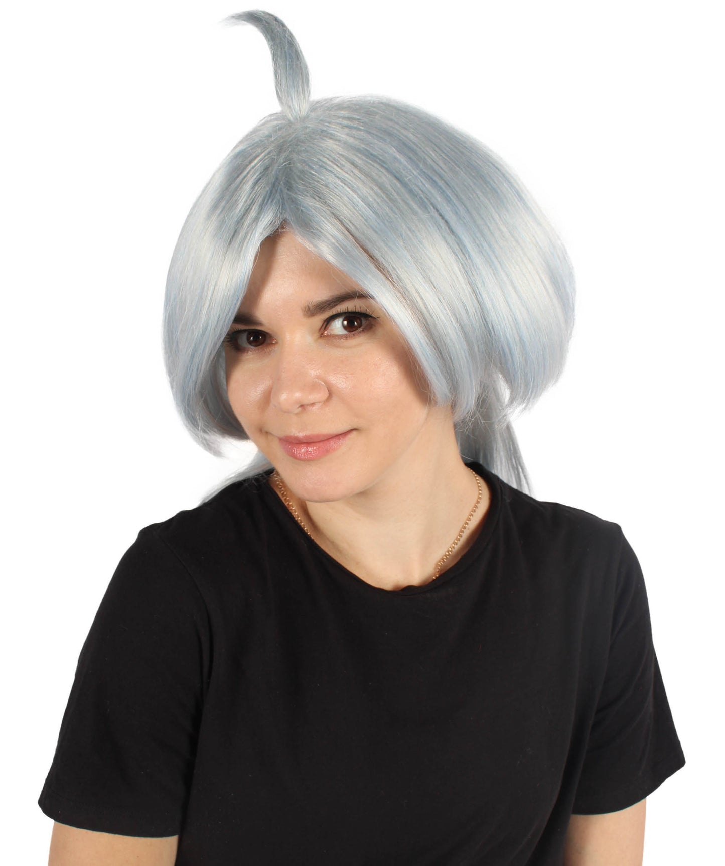 Wigs2you H-6913 大人女性用アニメ「マーキュリー デュエタゴニスト」ロングシルバーウィッグ|ハロウィンに最適|難燃性合成繊維