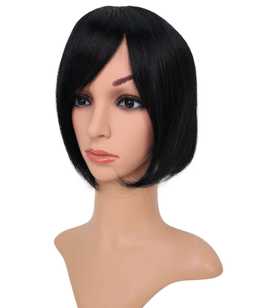 医療用ウィッグ、100%人毛、ショートボブ、ナチュラルブラック、手結びウィッグキャップ、Wigs2you HH-182 フレキシブルパーティング、通気性、自然な見た目、快適、女性用ウィッグ