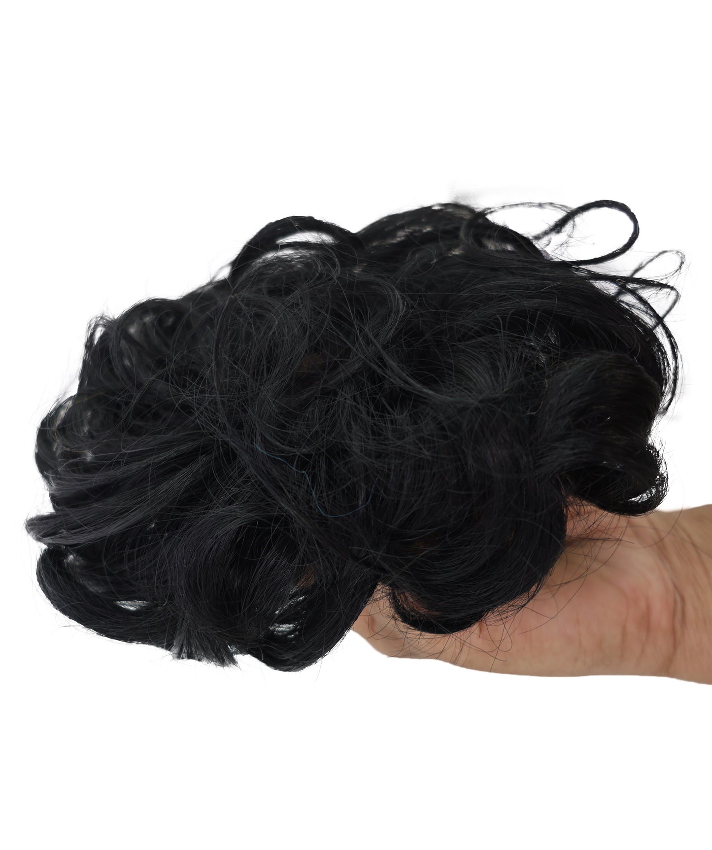Wigs2you W-8471 レディース 人毛お団子ウィッグ カーリースタイル ナチュラルブラック ふんわりボリューム 簡単装着 ヘアピース