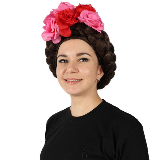 ウィメンズ H-5700 メキシカンアーティスト ブラック/ピンクフローラル ブレイデッドウィッグ