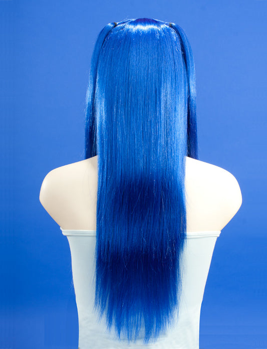 レディースファッション W-735 ロングストレート ブリリアントブルー コスプレファンシーパーティーウィッグ