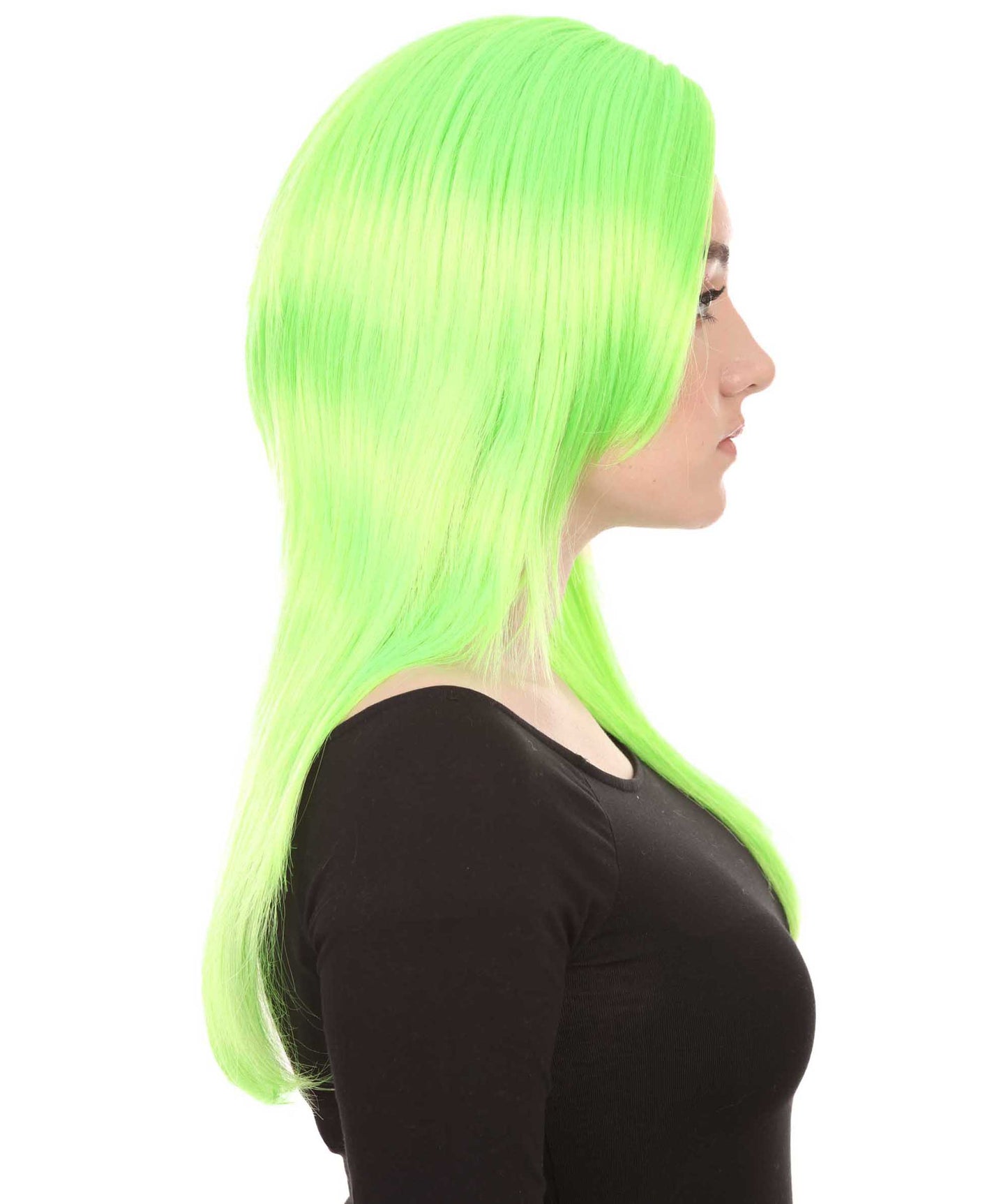 Wigs2you ハロウィンパーティープレミアム H-966 3レイヤーのパーティーガールウィッグ ネオングリーン色